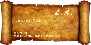 Lacsny Anita névjegykártya