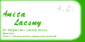 anita lacsny business card